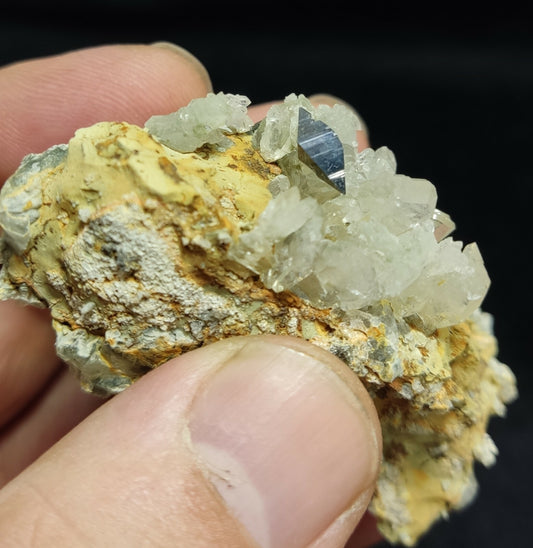 An amazing specimen of anatase crystal on matrix with quartz 62 grams