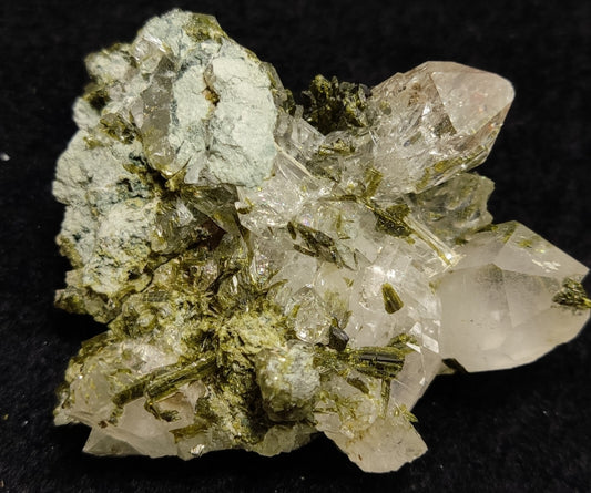 An aesthetic specimen of Epidote quartz cluster 54 grams