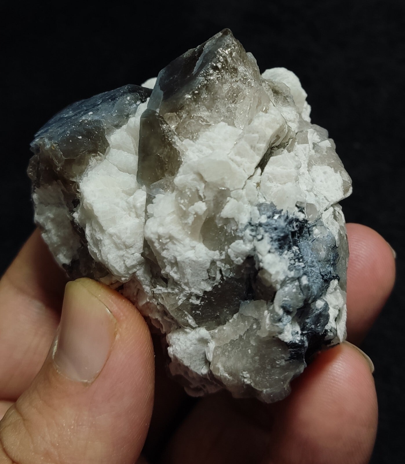An Aesthetic specimen of Indicolite Included Quartz Crystal On Matrix 186 grams