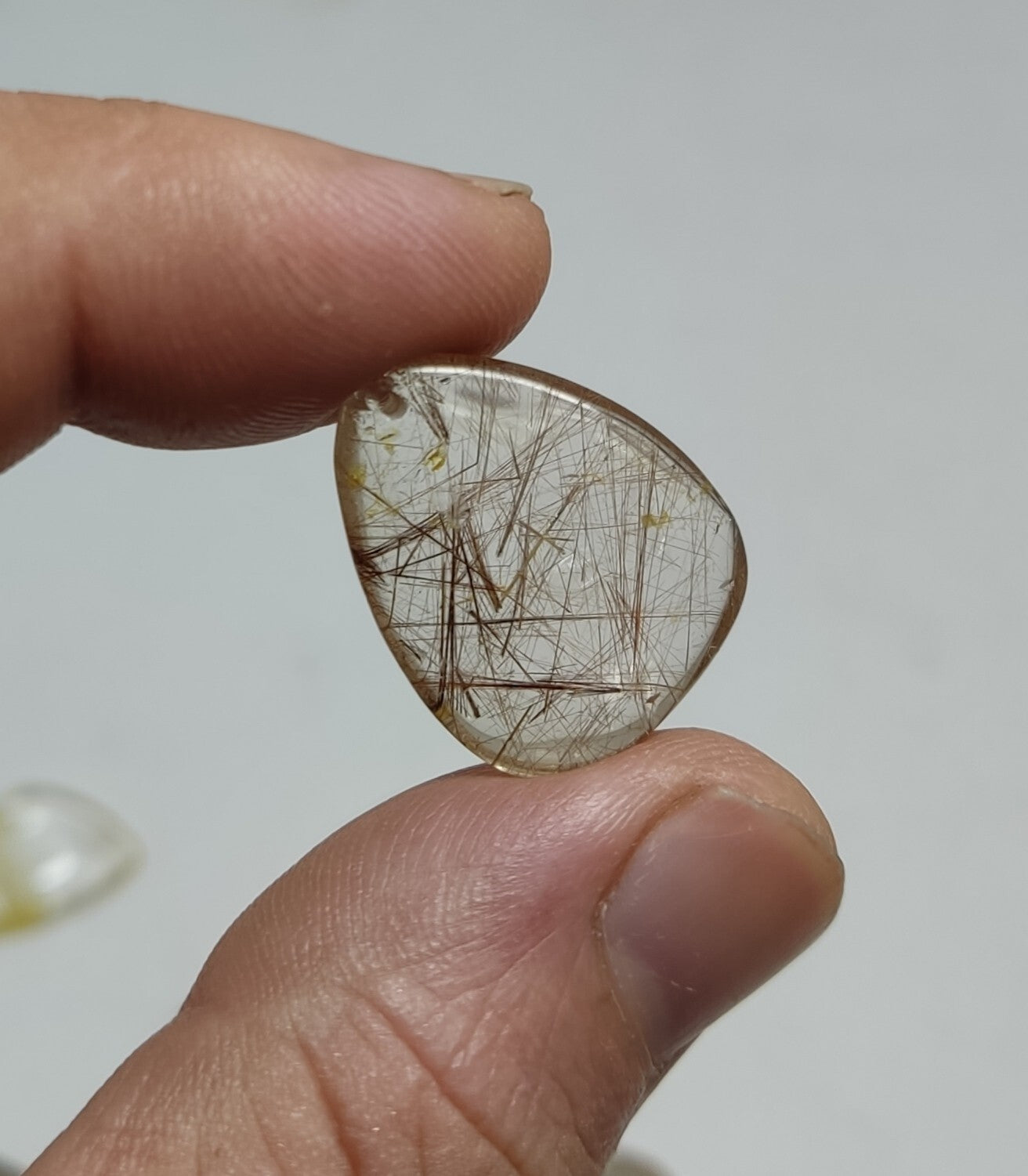 44 grams, 9 Natural beautiful Rutilated quartz pendants