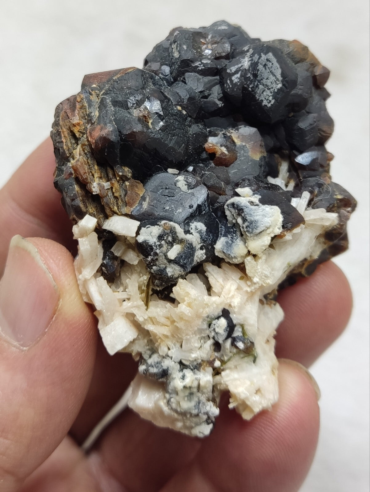 An Aesthetic specimen of andradite garnets on matrix 120 grams