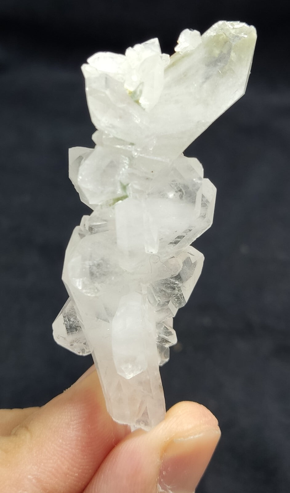 An Aesthetic specimen of Quartz cluster with chlorite spots 29 grams