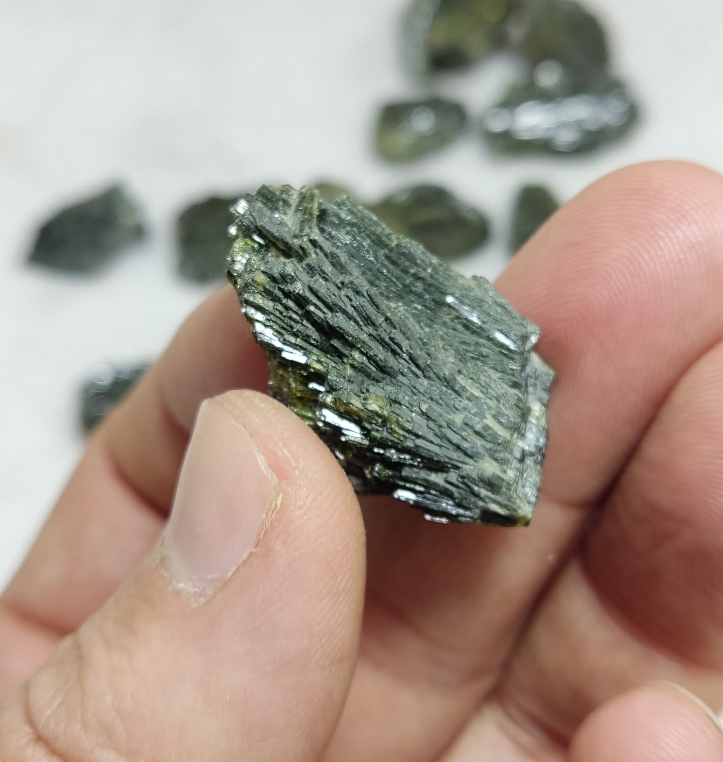 Natural Dark Green Epidotes crystals Random Selection.