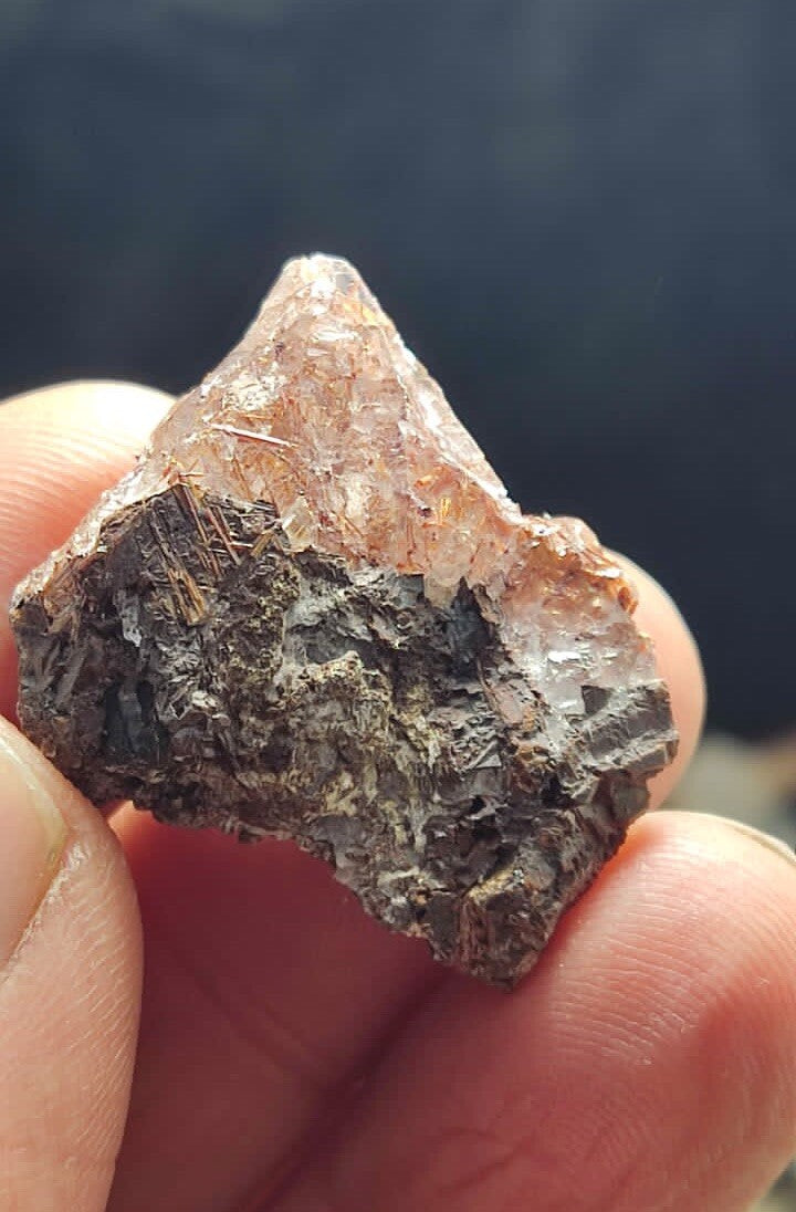 Natural Rutiles Quartz Siderite Specimen 9 Grams.