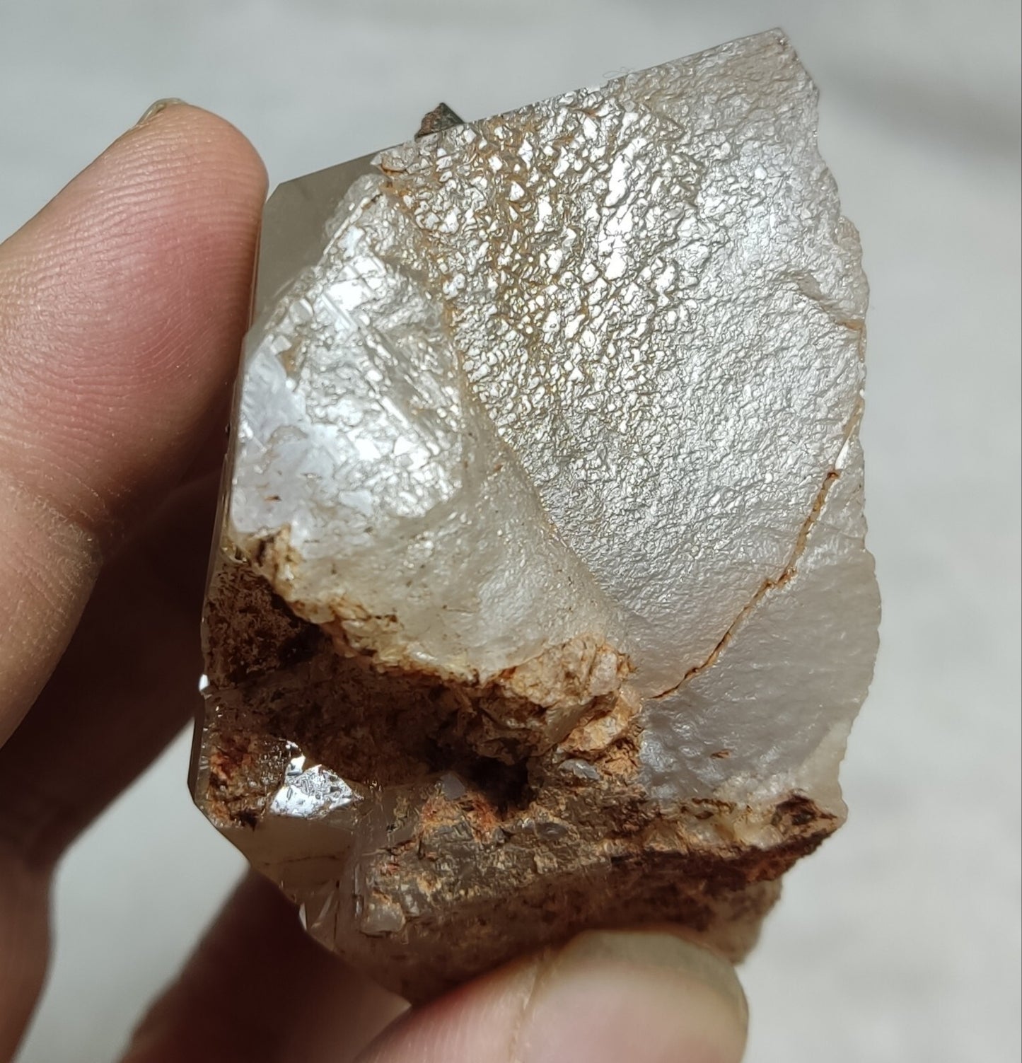 An Aesthetic terminated Quartz floater with needle inclusions 265 grams