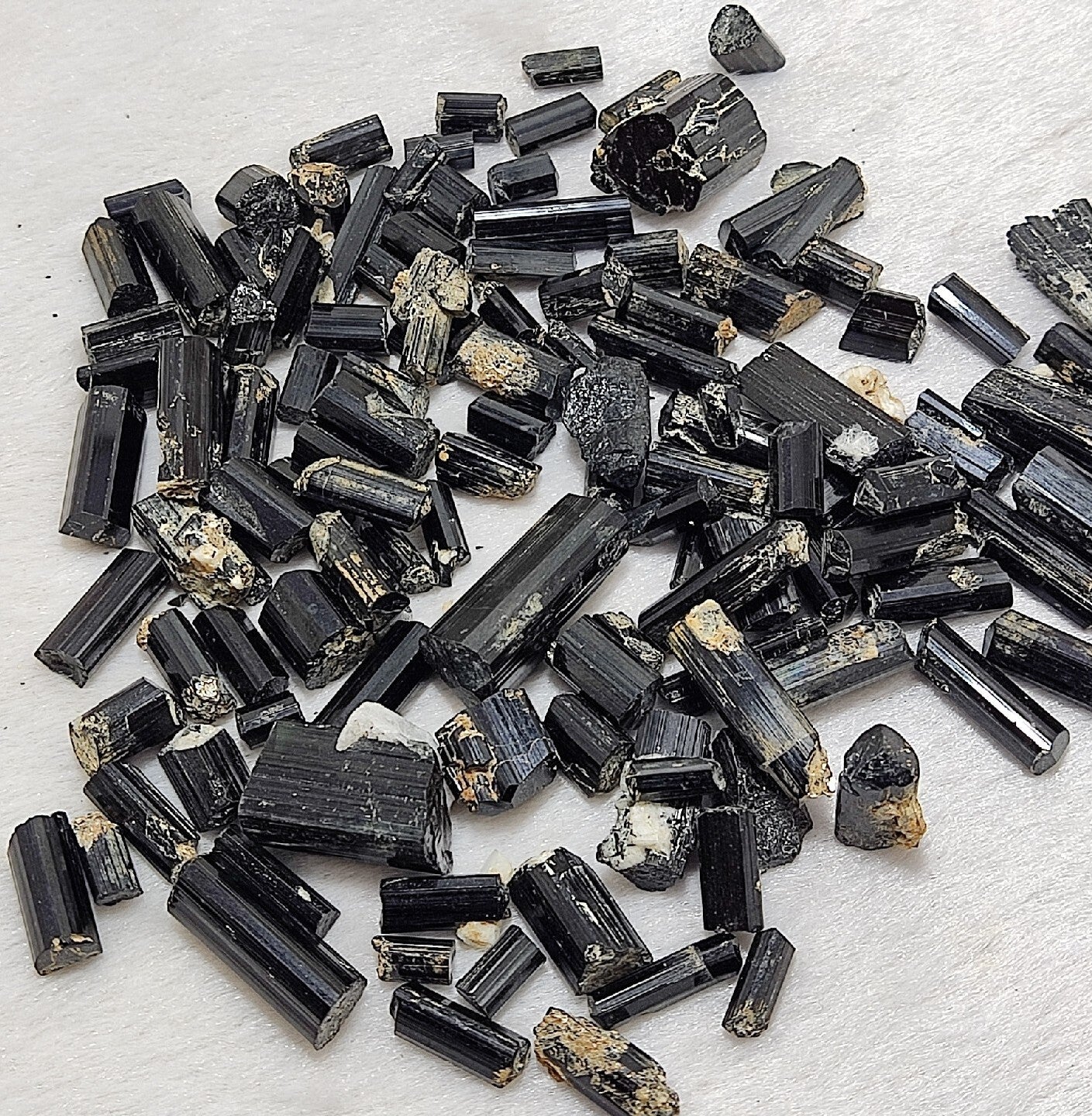 Natural black tourmaline crystals lot 170 grams