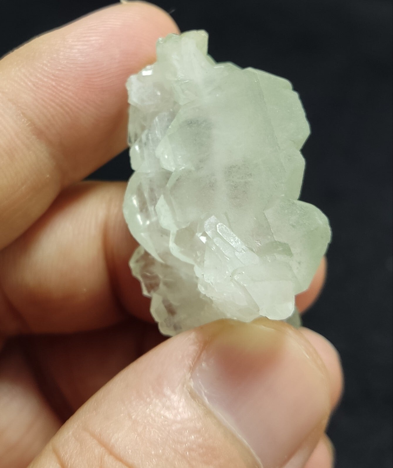 An Aesthetic specimen of Quartz cluster with chlorite spots 17 grams