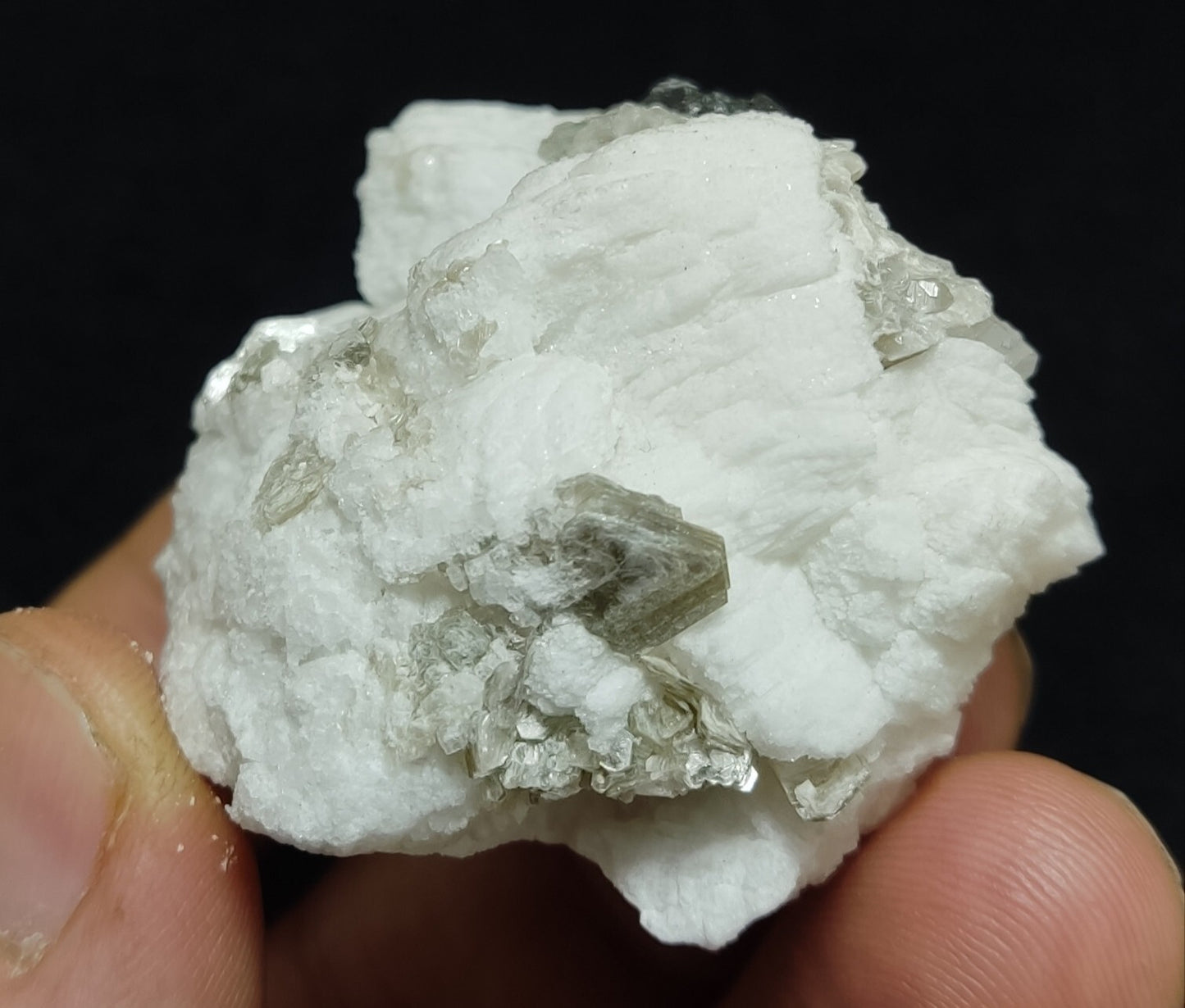 An Aesthetic combo specimen of feldspar, Tourmaline, muscovite 74 grams