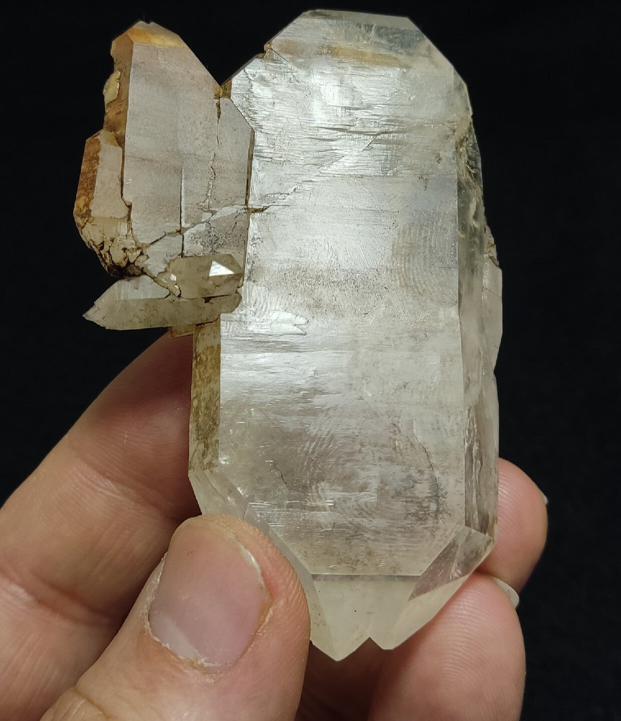 Chlorite/iron quartz crystal Natural floater tabular double terminated  85 grams