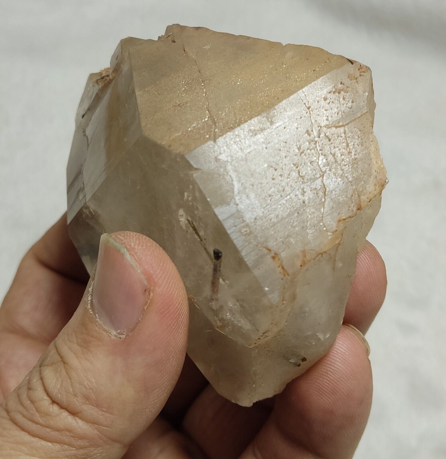 An Aesthetic terminated Quartz floater with needle inclusions 265 grams