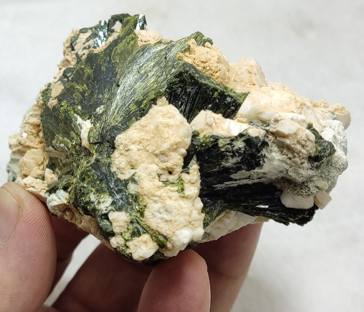 A very Aesthetic Naturally terminated specimen of epidote on matrix 416 grams