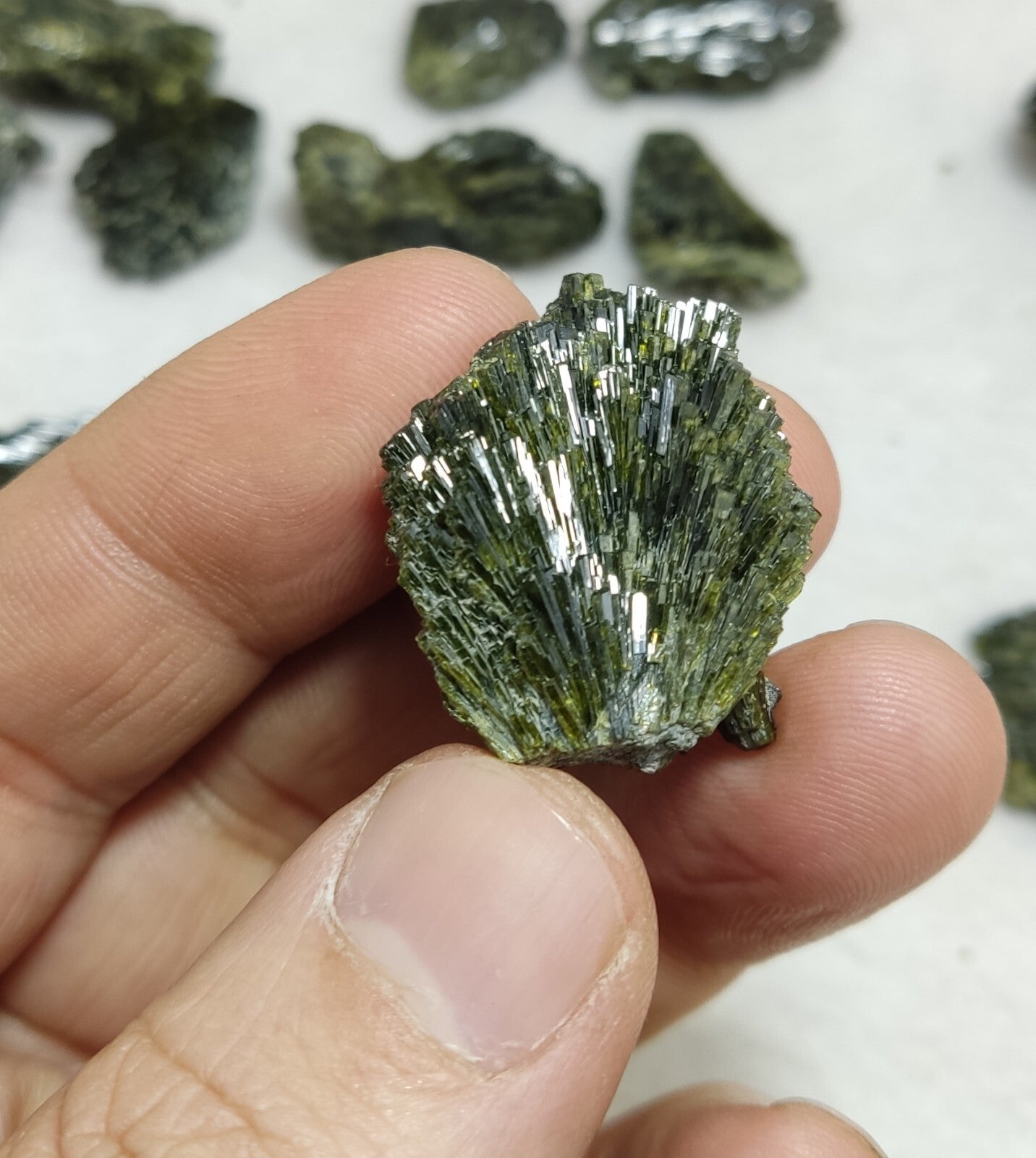 Natural Dark Green Epidotes crystals Random Selection.