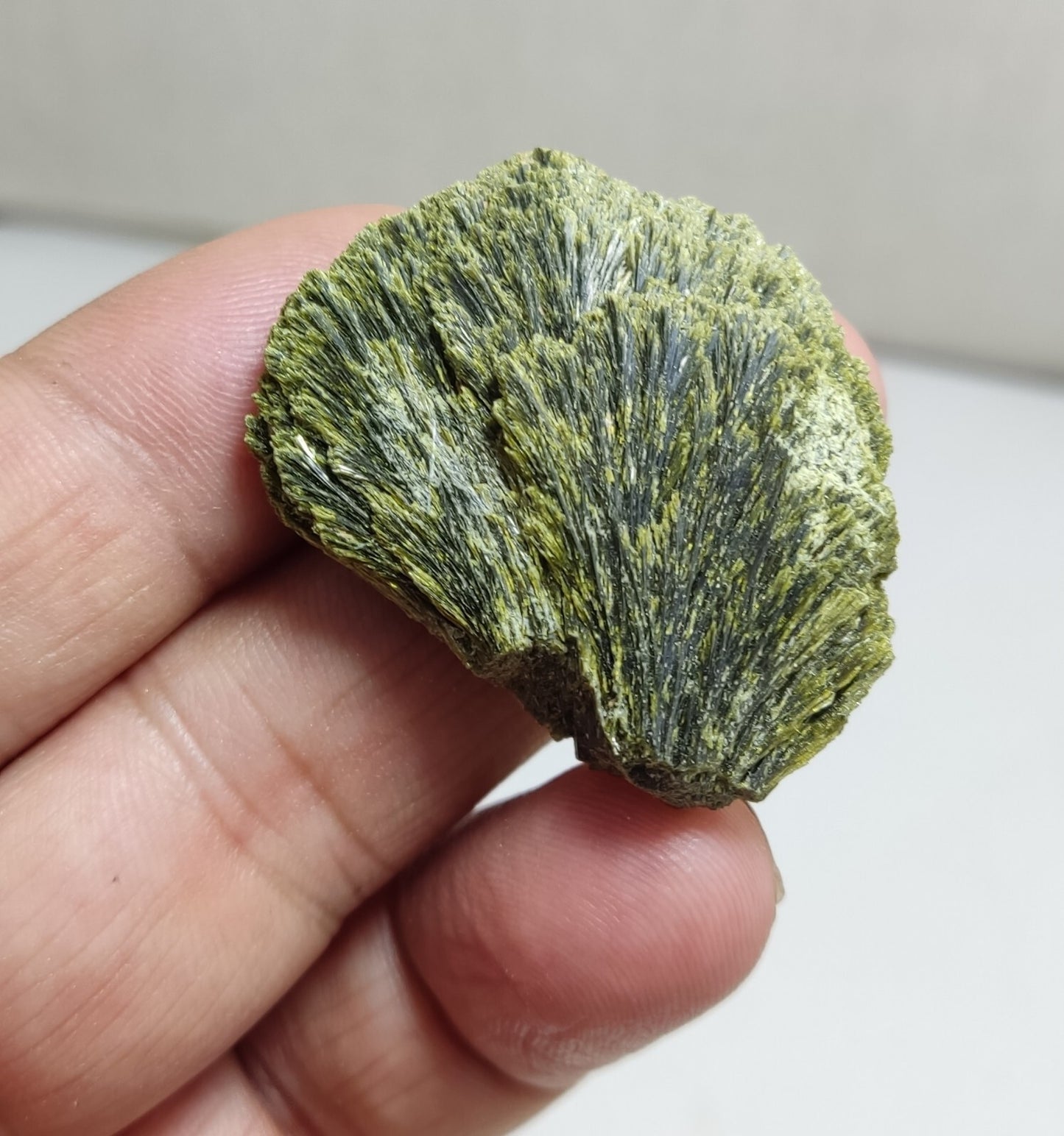 An aesthetic specimen of epidote crystal spray type 22 grams