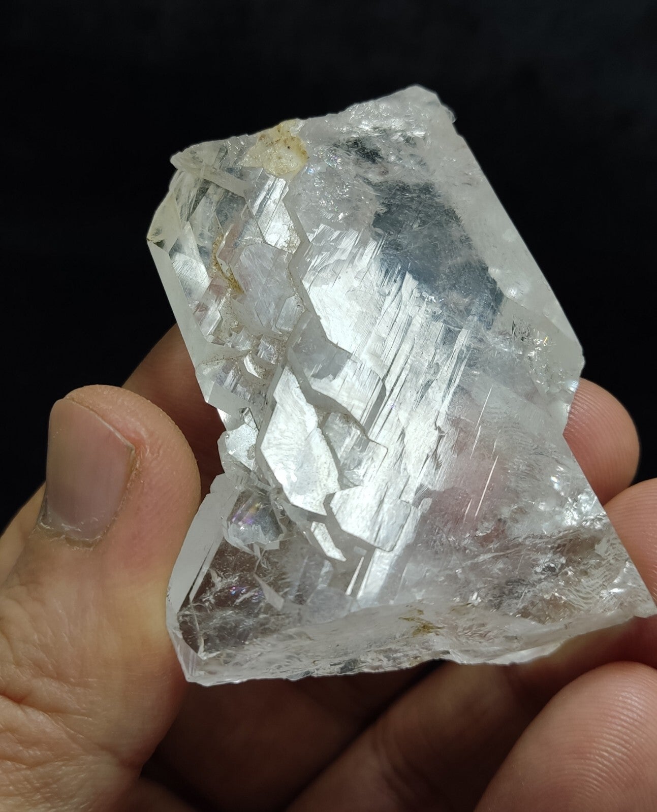 An amazing specimen of terminated faden Quartz crystal 73 grams