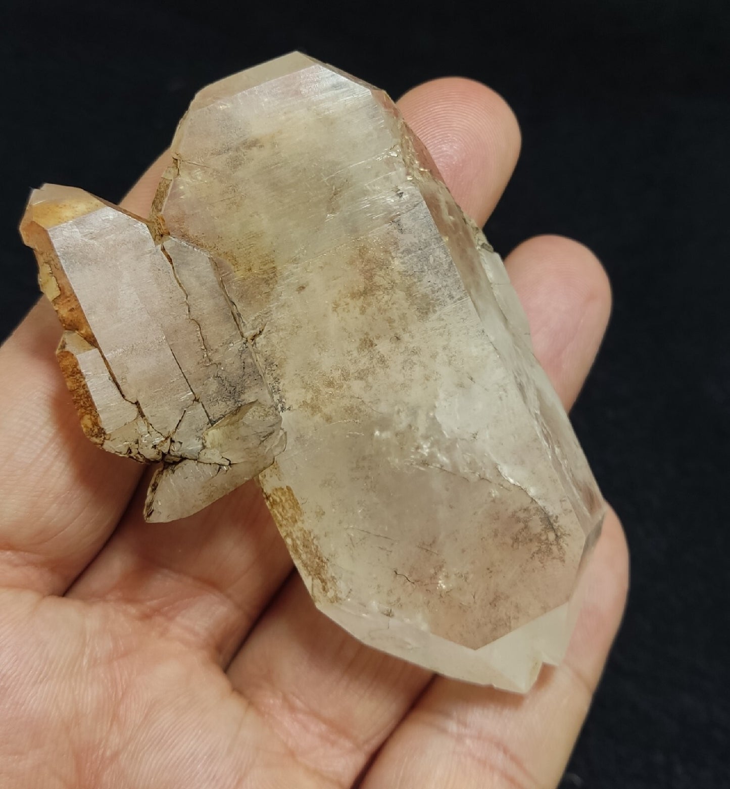 Chlorite/iron quartz crystal Natural floater tabular double terminated  85 grams