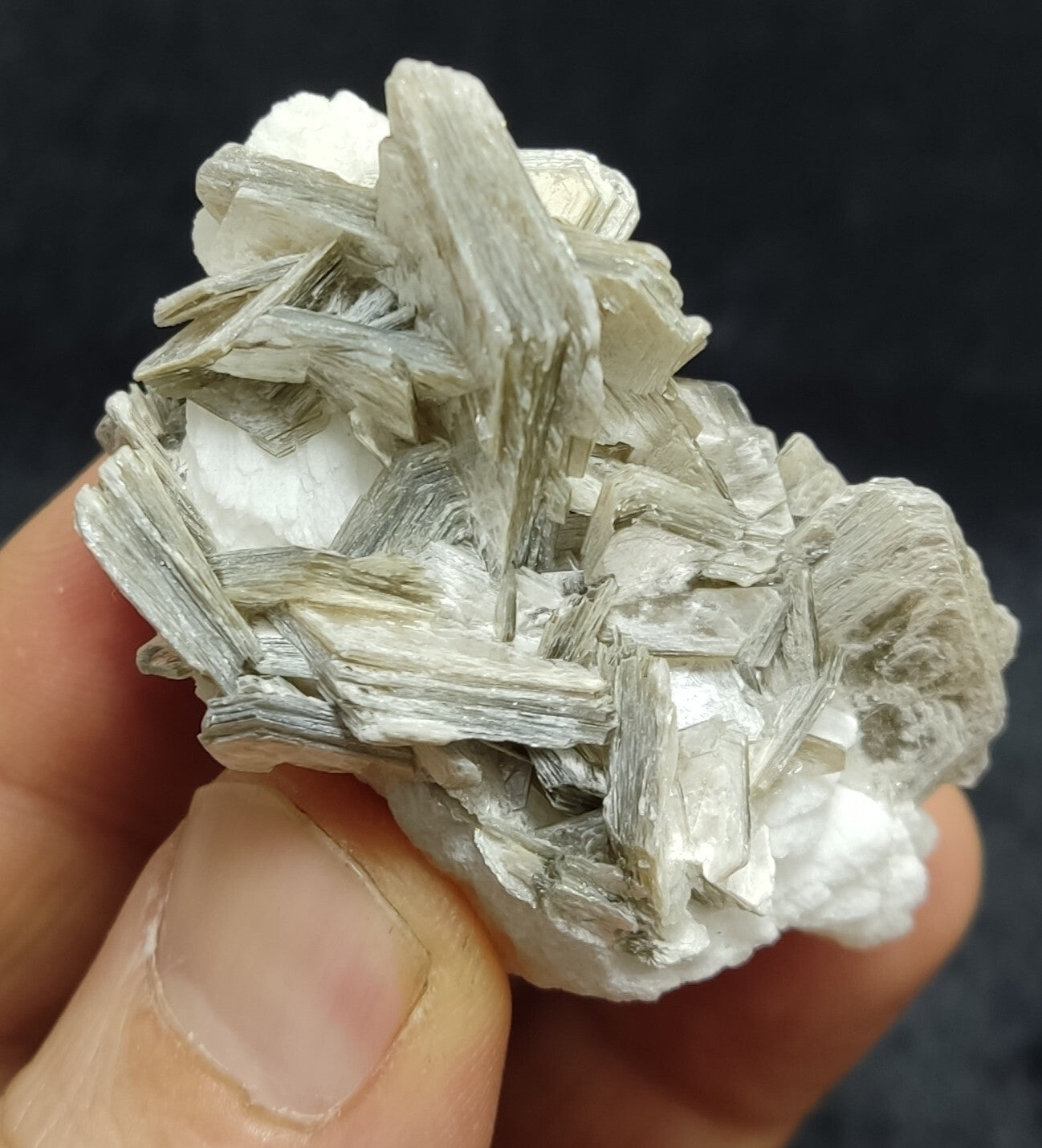 55 grams mica muscovite cluster with Tourmaline and albite