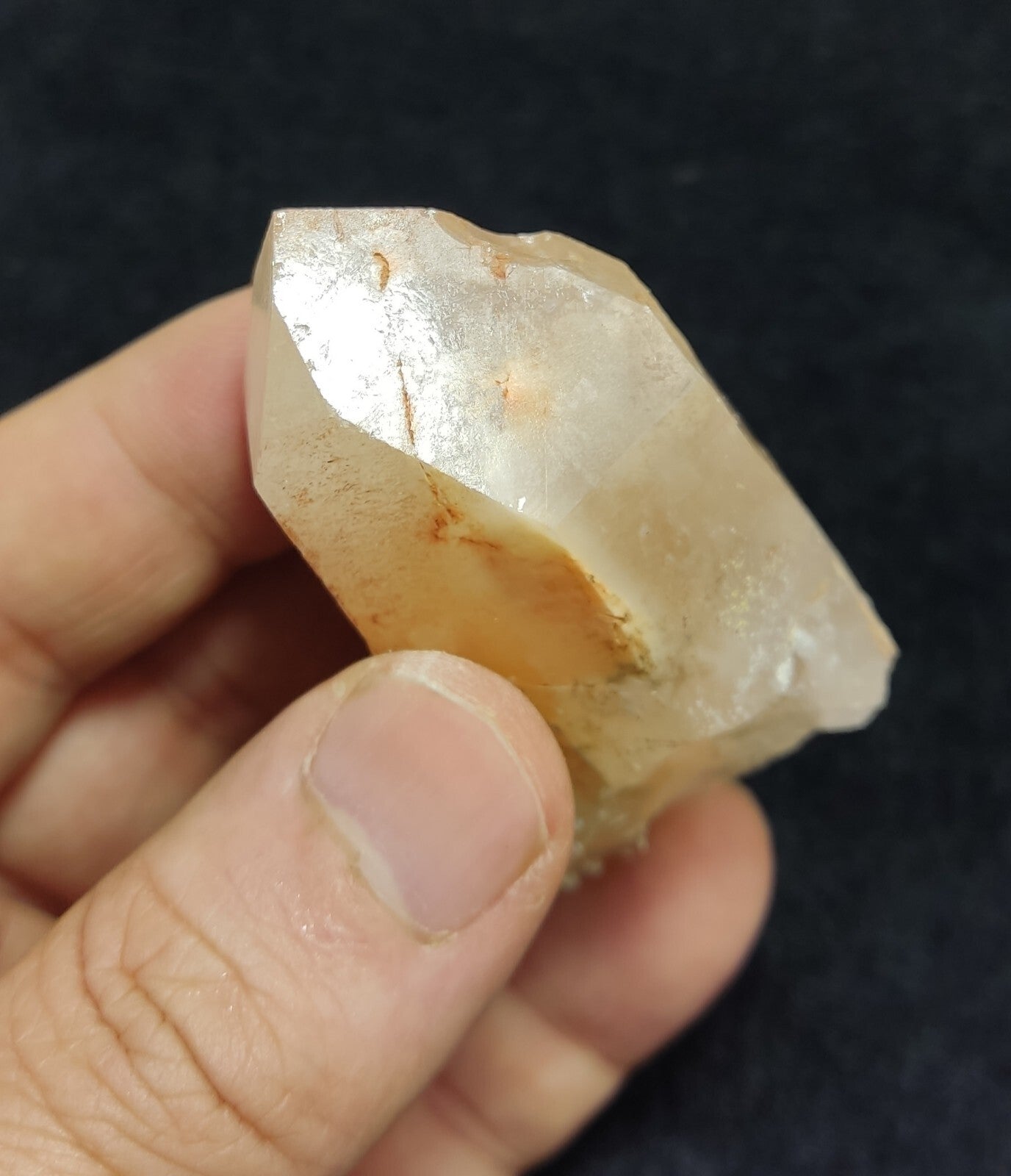 An amazing specimen of terminated amphibole included Quartz crystal 78