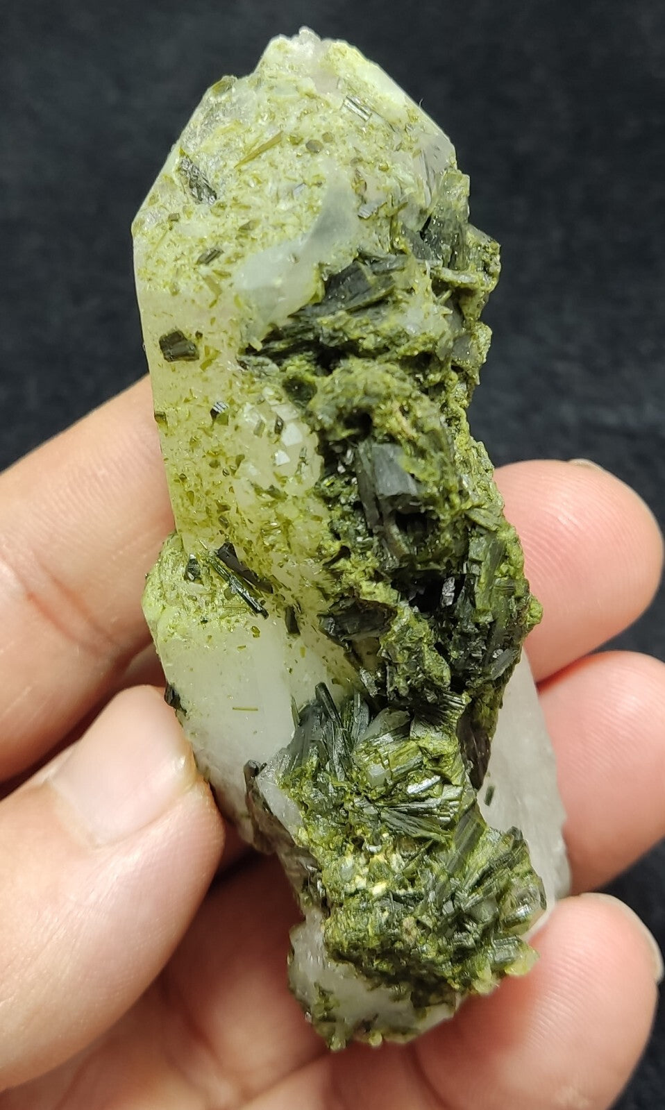 An Aesthetic terminated epidote Quartz specimen 111 grams