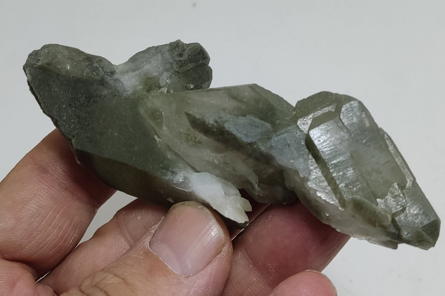 An Aesthetic Natural beautifully terminated Chlorite Quartz cluster 63 grams