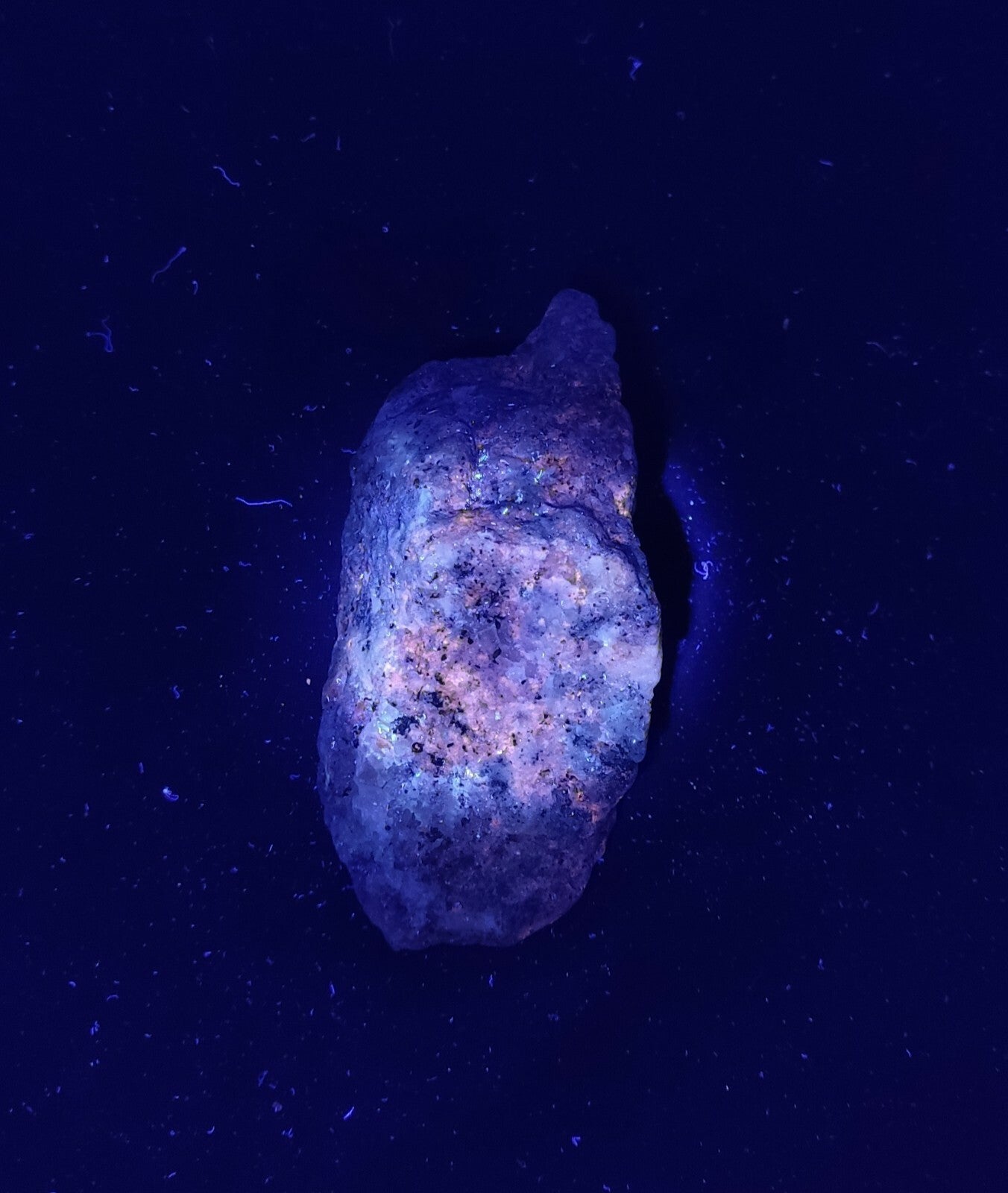 Amazing specimen of fluorescent sodalite-Lazurite on matrix with pyrite 119 gram