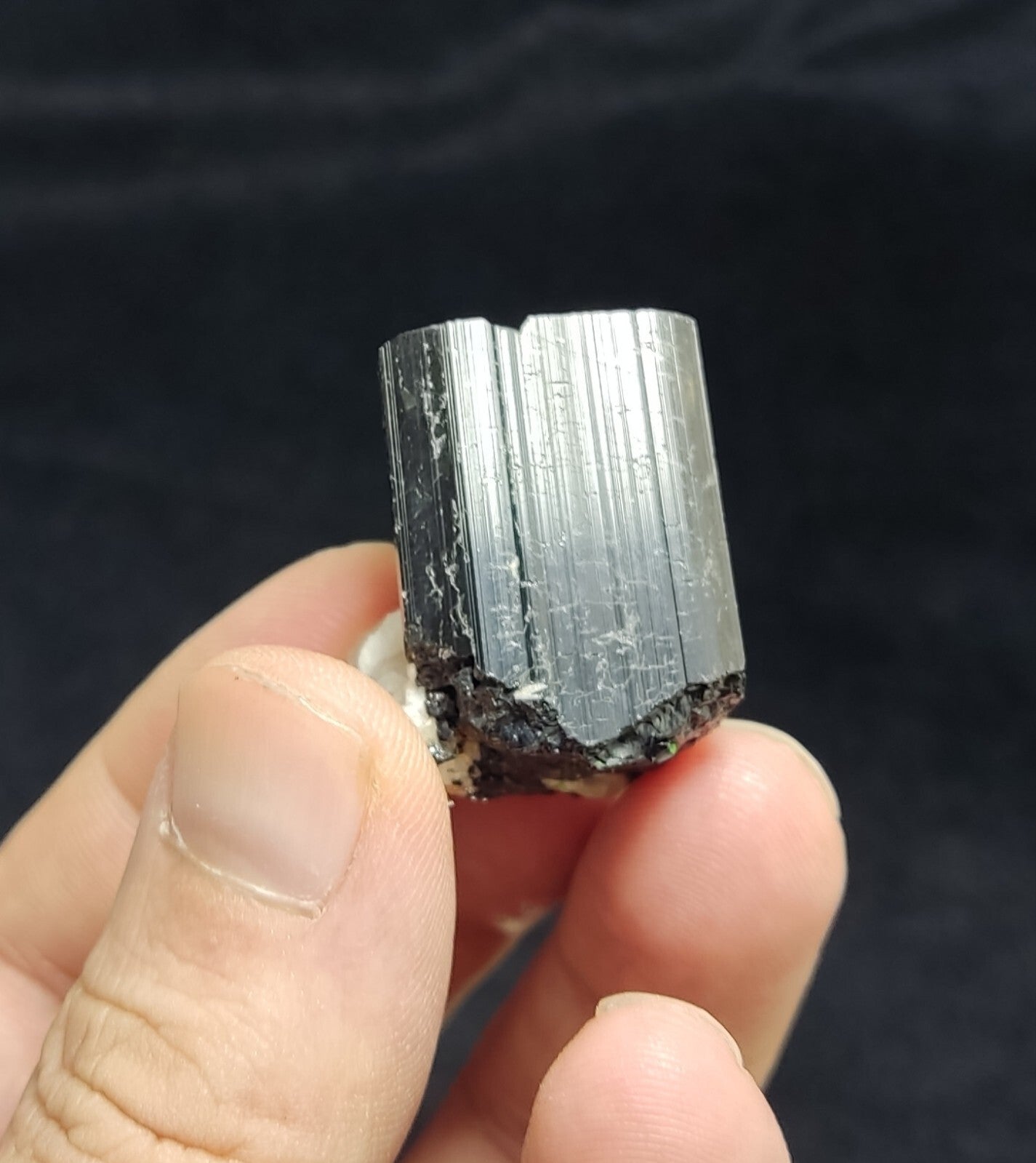An Aesthetic specimen of black Tourmaline crystal with apatite 34 grams