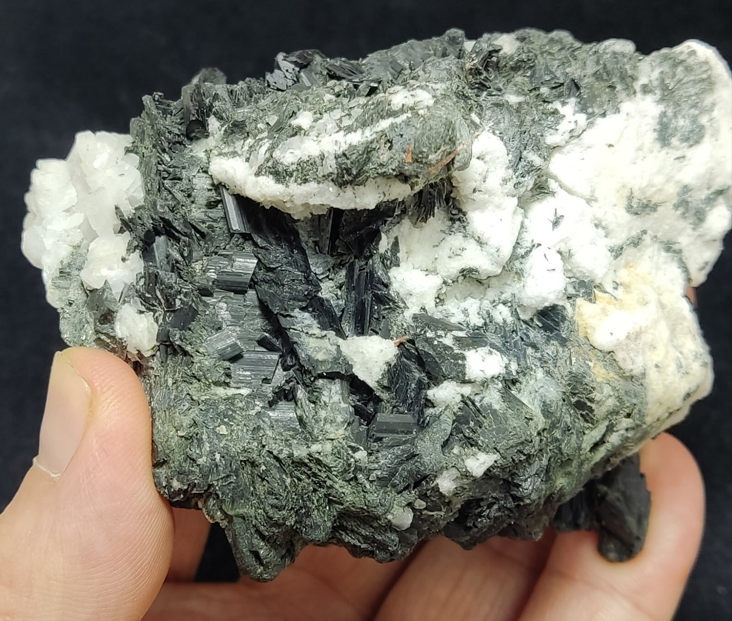 An aesthetic combo specimen of aegirine on albite 324 grams