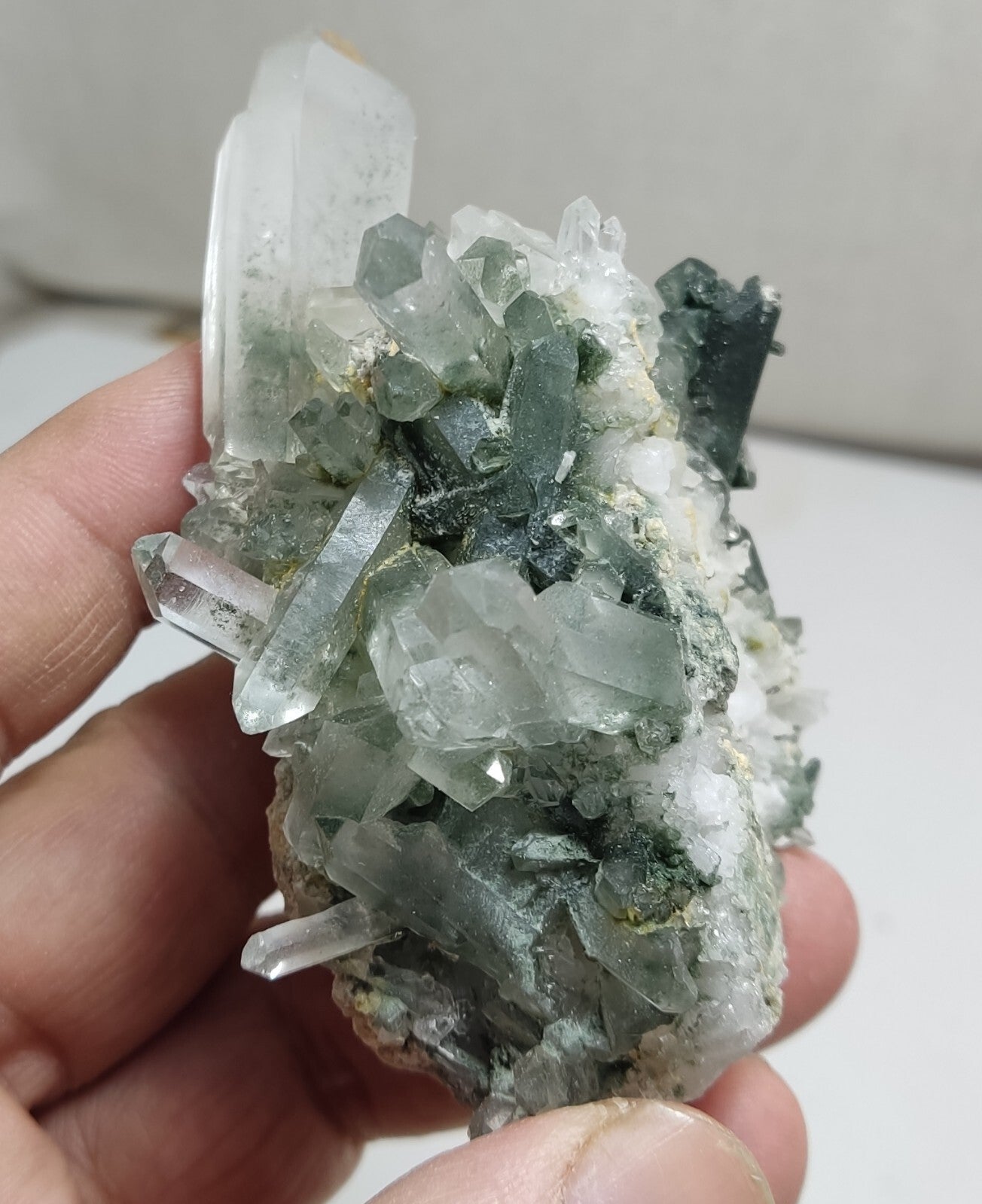 An Aesthetic Natural beautifully terminated Chlorite Quartz cluster 156 grams