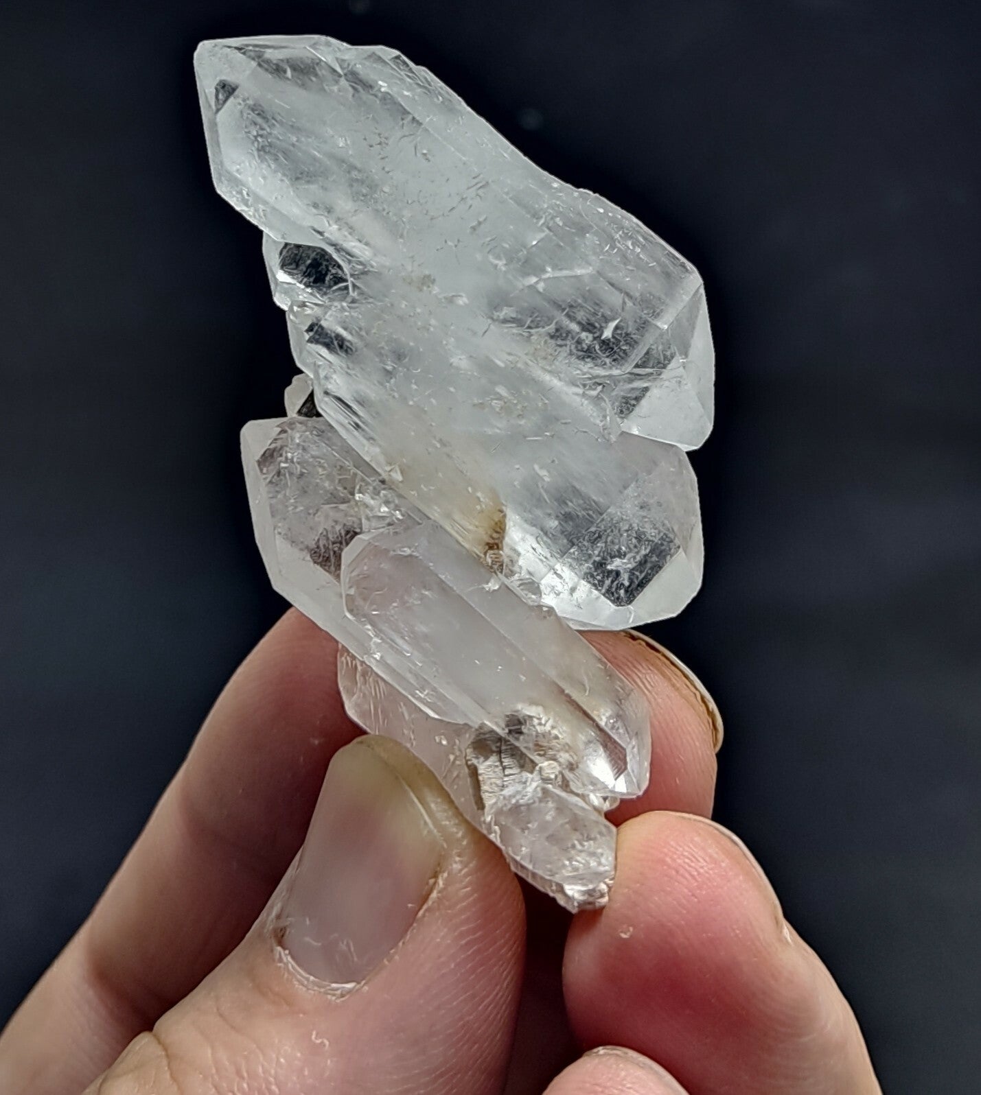 An amazing specimen of terminated faden Quartz crystal 27 grams