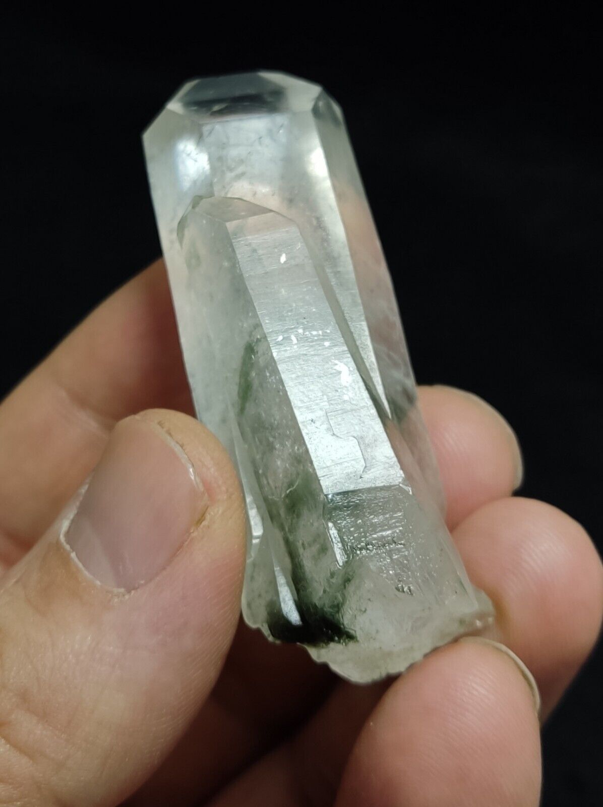 An Aesthetic Natural Quartz crystal with chlorite inclusions 49 grams