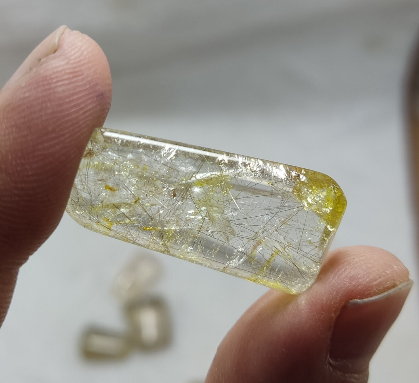 An amazing lot of Rutilated polished quartz tumbles 45 grams