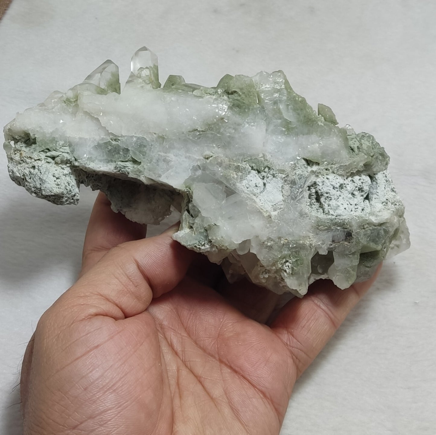 An Aesthetic large terminated chlorite Quartz cluster 504 grams