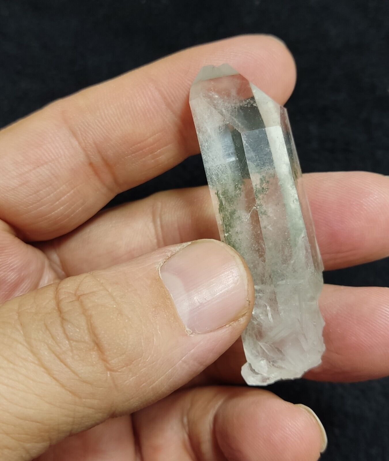 An Aesthetic Natural terminated Quartz crystal with chlorite inclusions 24 grams