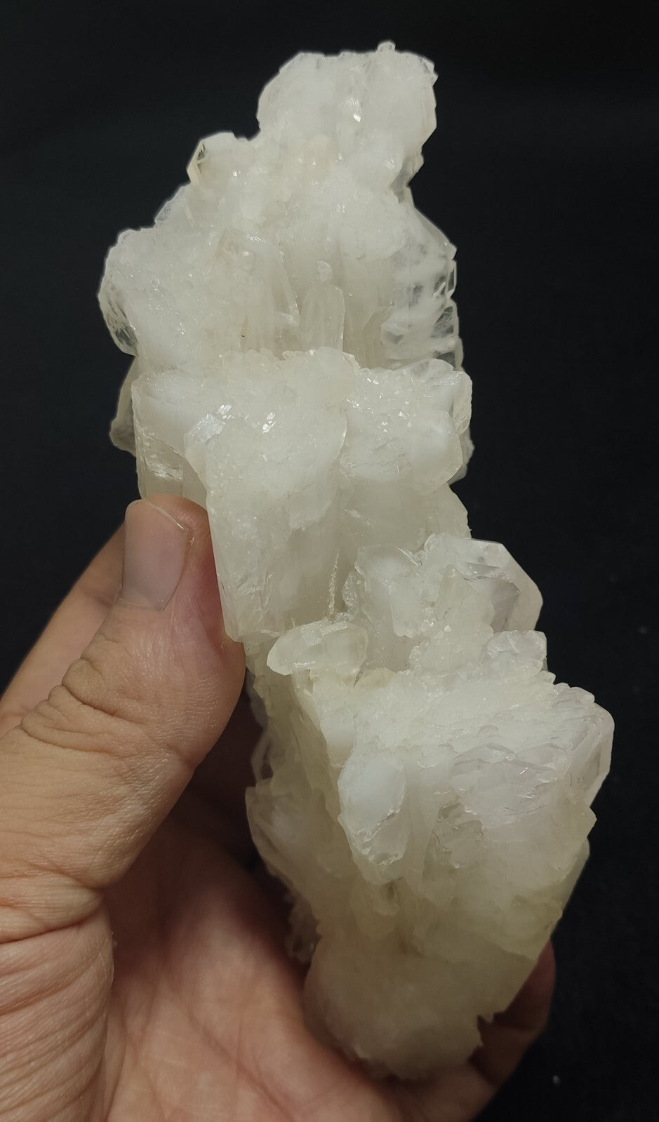 An aesthetic specimen of terminated faden Quartz crystals cluster 462 grams