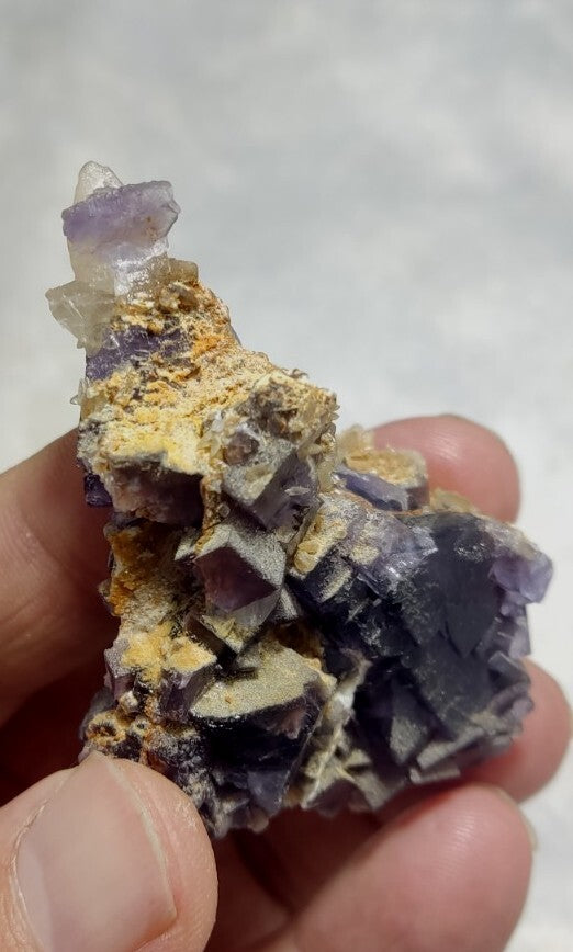 Small Purple Fluorite With Calcite 64 grams