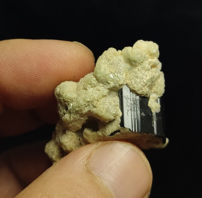 Natural Terminated Black Tourmaline Crystal on Matrix 35 grams