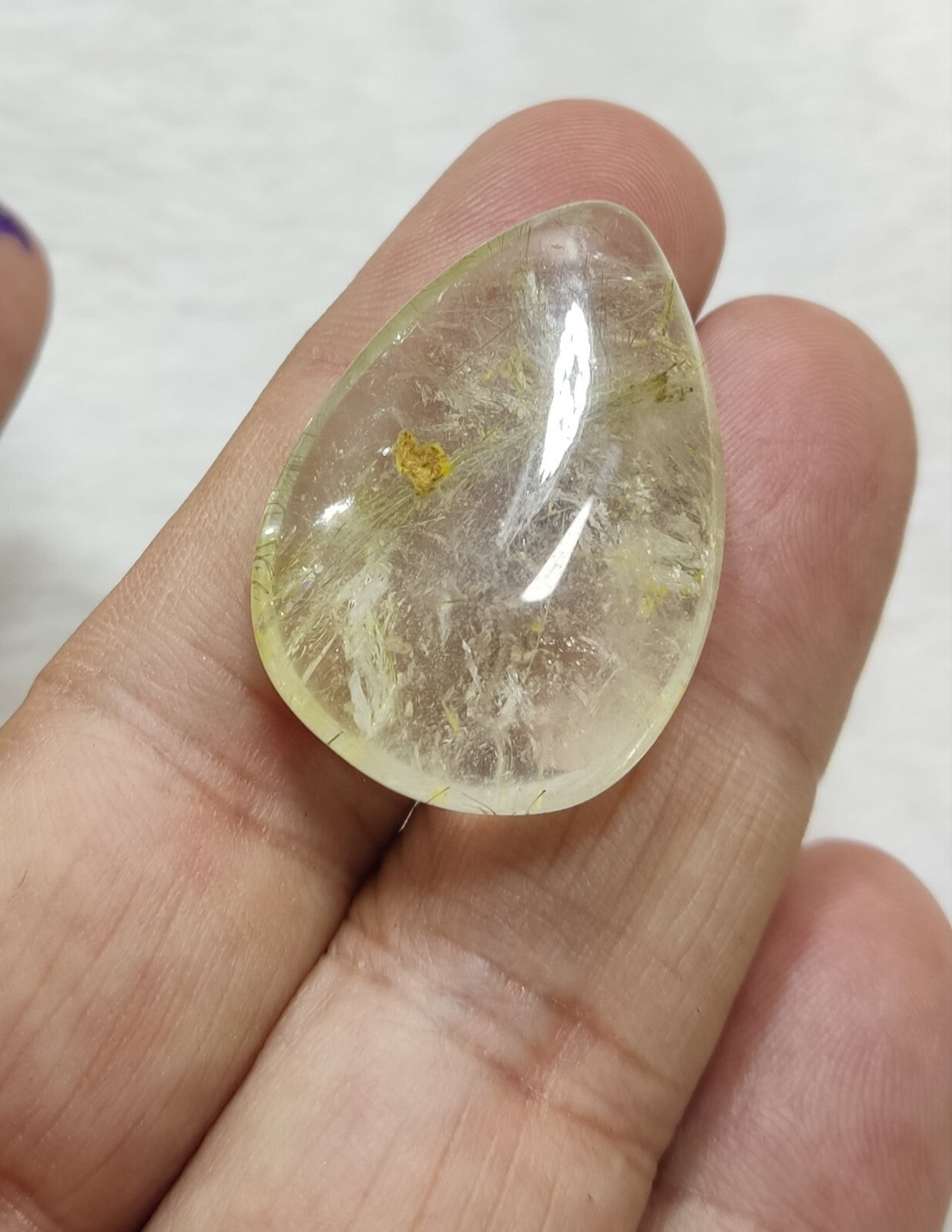 An amazing lot of Rutilated polished quartz tumbles 45 grams