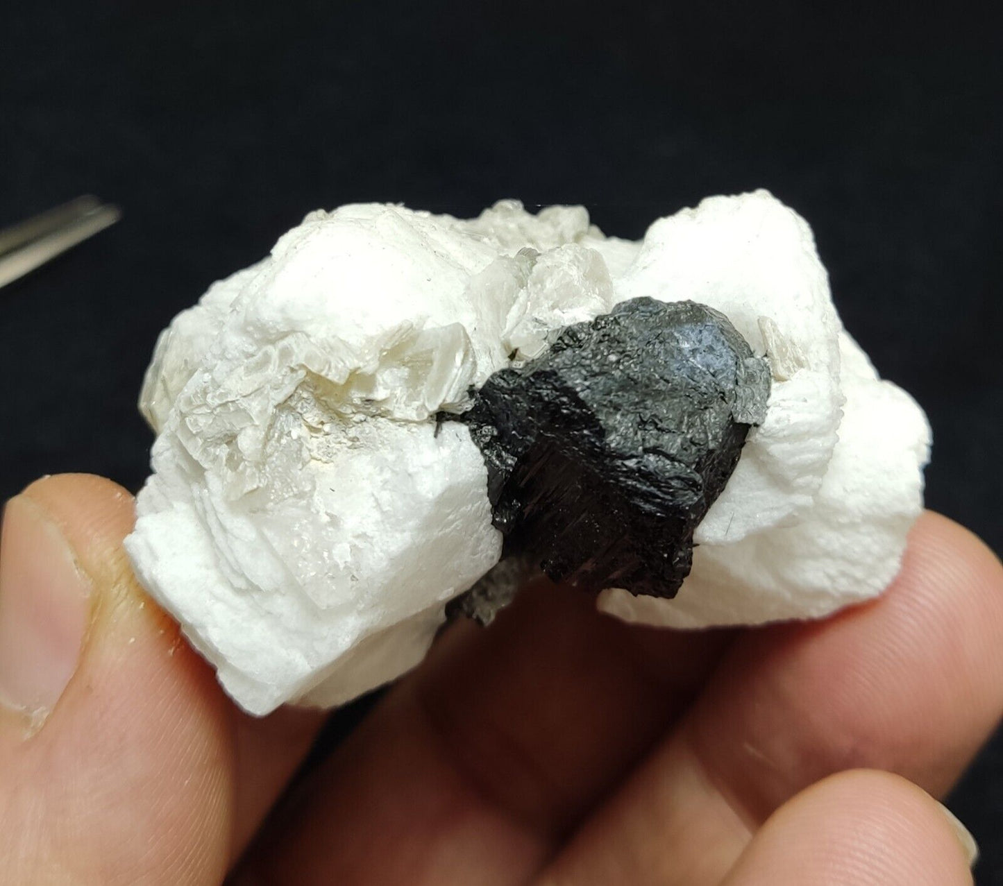 An Aesthetic combo specimen of feldspar, Tourmaline, muscovite 74 grams