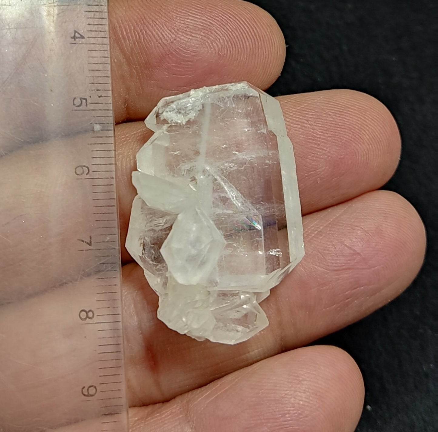 An amazing specimen of terminated faden Quartz crystal 10.5 grams