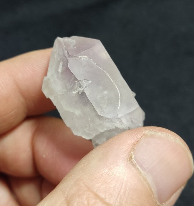 Miniature Etched Natural Transparent Quartz Amethyst Double Terminated 21 grams