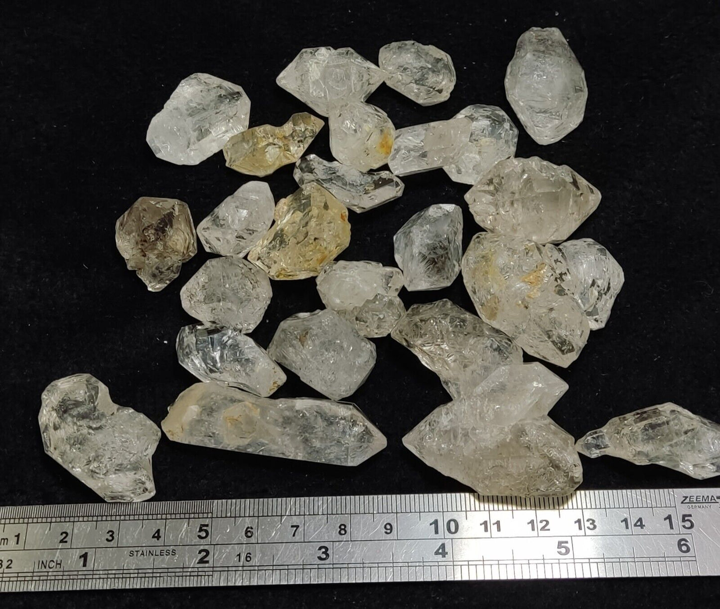 240 grams lot of diamond quartz carbon included double terminated Herkimer like