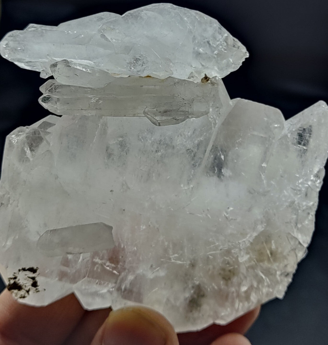 An amazing specimen of terminated faden Quartz crystal 190 grams