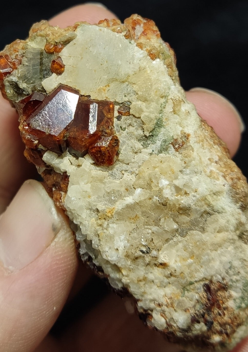 An Aesthetic specimen of hessonite garnets on matrix 132 grams