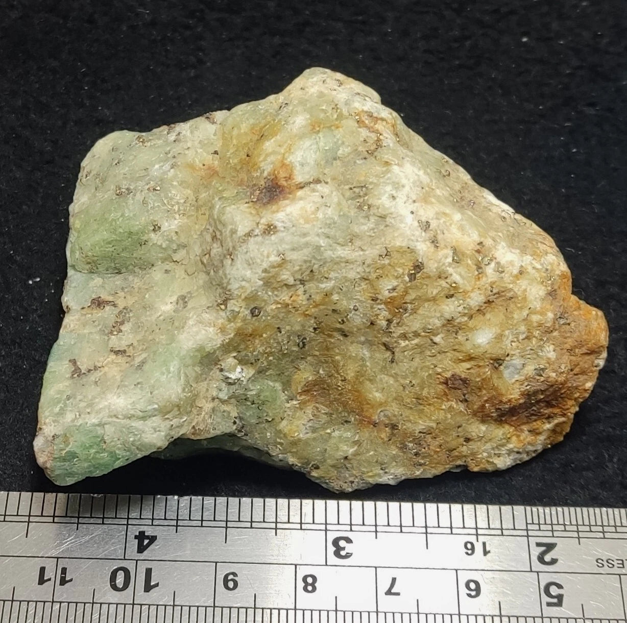 Rough Specimen of Green color Sodalite With Pyrite 199 grams