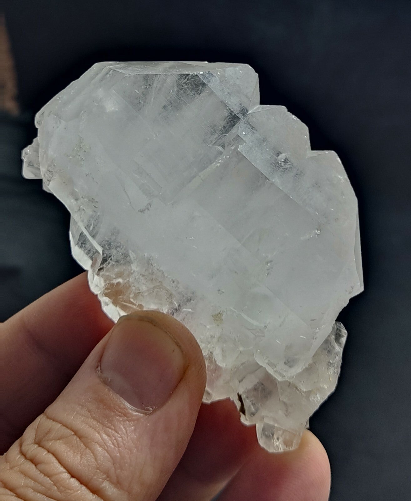 An aesthetic specimen of terminated faden Quartz crystals cluster 102 grams