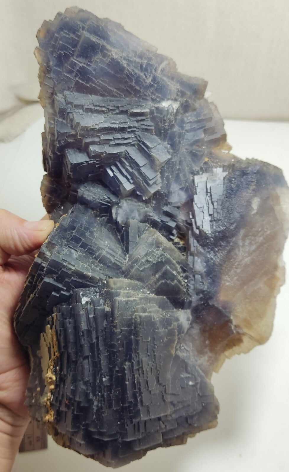 An amazing specimen of cubic dark bluish color Fluorite 2470 grams
