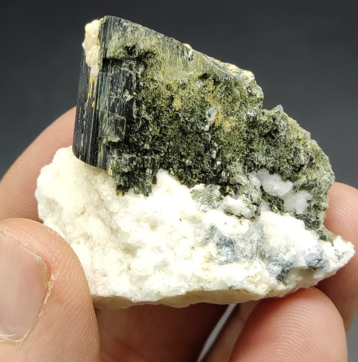 An Aesthetic specimen of epidote in matrix 39 grams