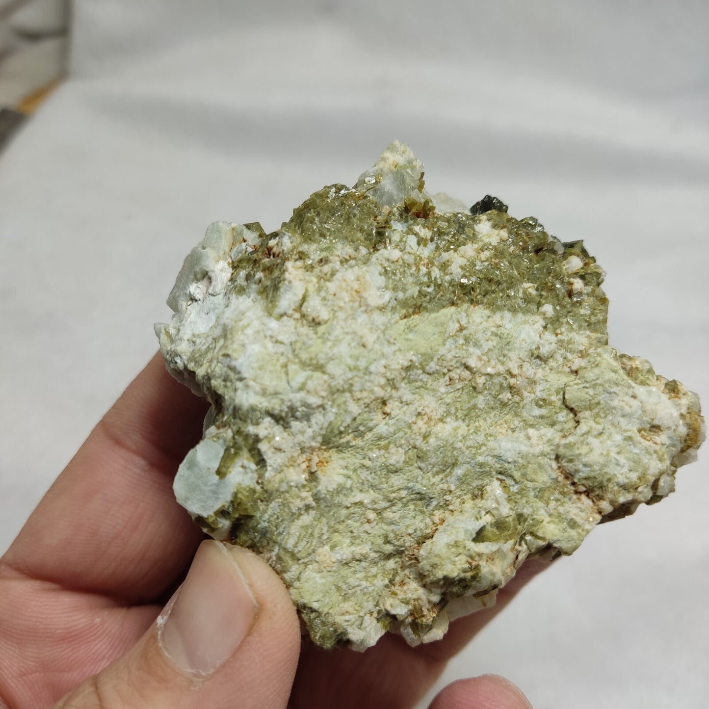 An amazing specimen of Adularia/feldspar with epidote 116 grams