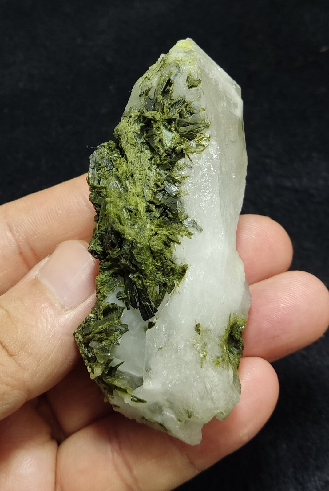 An Aesthetic terminated epidote Quartz specimen 111 grams