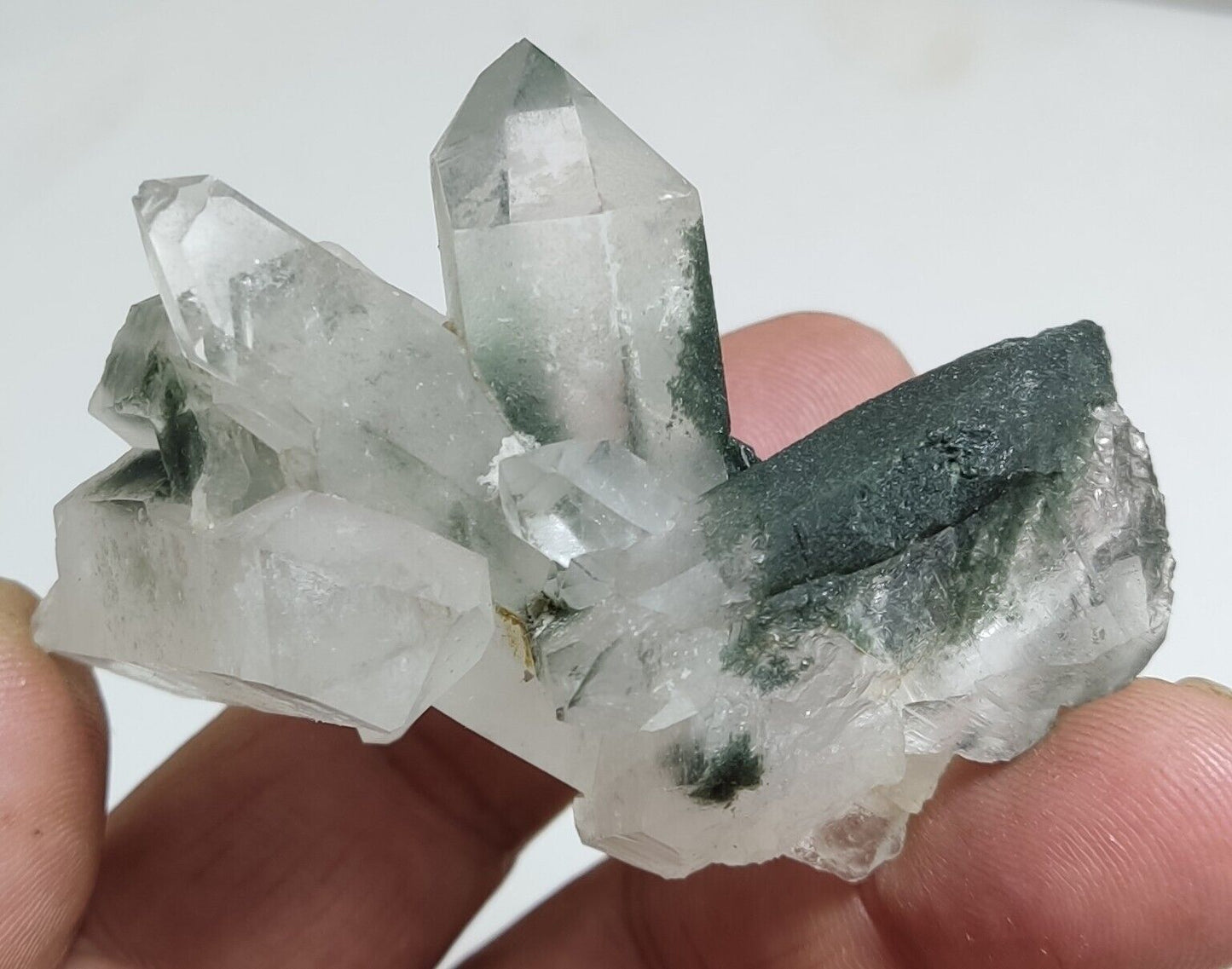 An Aesthetic Natural beautifully terminated Chlorite Quartz cluster 103 grams