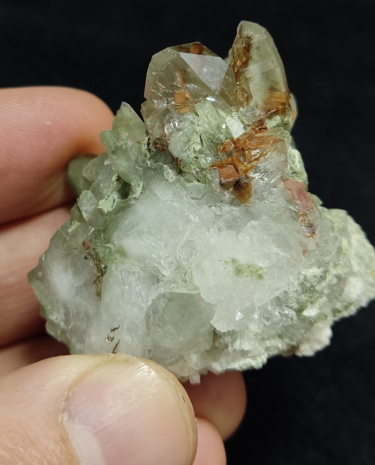 An Aesthetic terminated chlorite Quartz specimen with brookite 61 grams